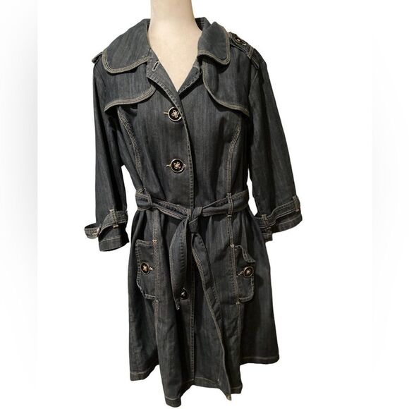 CJ Banks Denim Jean Jacket Size 1X Plus Size - Picture 1 of 12